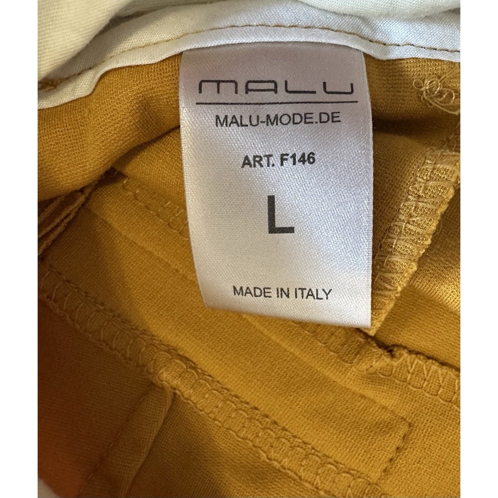 Malu Yellow dress pants cropped women's Size Large L Slit - Picture 4 of 15